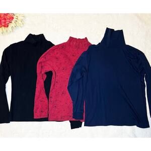 Turtleneck Top Bundle Size M Solid & Printed Long Sleeve Layering Tops